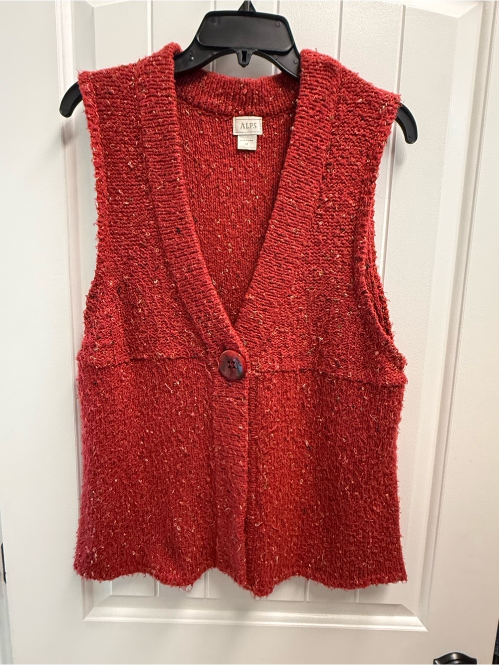 Alps Vintage Womens Medium Button Front Sleeveless Sweater Vest Soft Knit